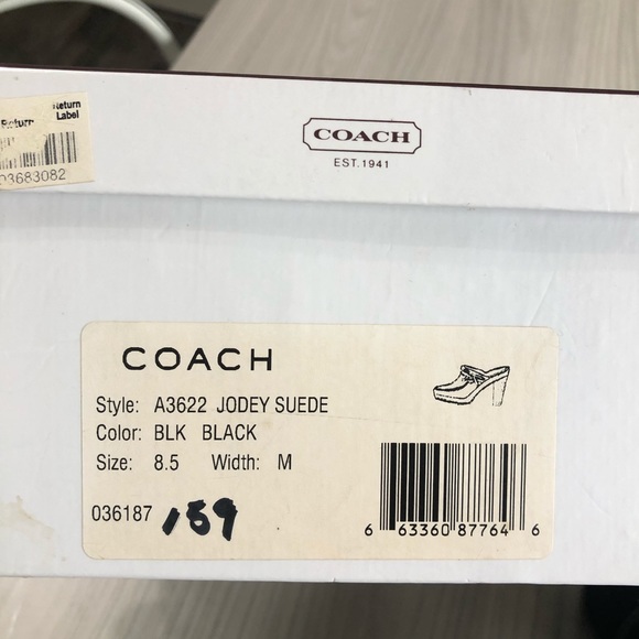 COACH Jodey Signature black suede Leather clogs size 8 1/2 - Picture 7 of 8